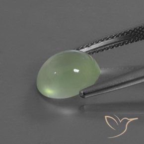 Prehnite Verde amarillento claro natural de 3.42 ct, Ovalada, Transparente