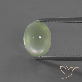 2.94ct Natural Verde pálido Prehnite, Ovalada, Transparente