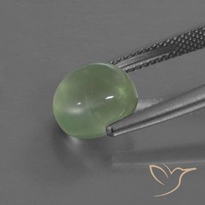 Prehnite Verde amarillo natural de 4.03 ct, Ovalada, Transparente