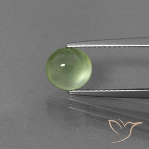 2.11ct Natural Verde amarillo Prehnite, Ovalada, Transparente