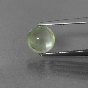 Prehnita verde natural de 2,27 ct, corte redondo, transparente