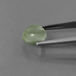 Prehnita verde natural de 2,27 ct, corte redondo, transparente