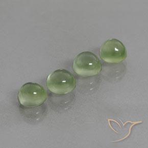 6.22ctw Natural Verde amarillo Prehnite, Redondo, Transparente