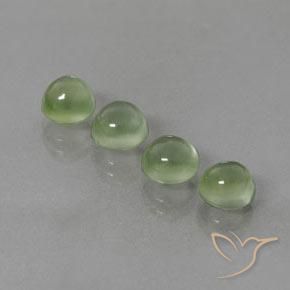 Gemas de Prehnite Verde amarillo natural de 6.22 ct, Redondo, Transparente