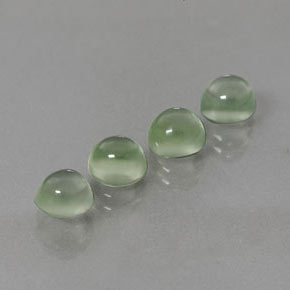 Gemas de prehnita verde natural de 5,65 ct, corte redondo, transparente