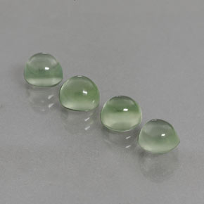 Gemas de prehnita verde natural de 5,65 ct, corte redondo, transparente