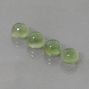 Gemas de prehnita verde natural de  ct, corte redondo, transparente