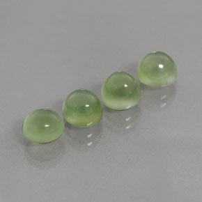 Gemas de prehnita verde natural de  ct, corte redondo, transparente