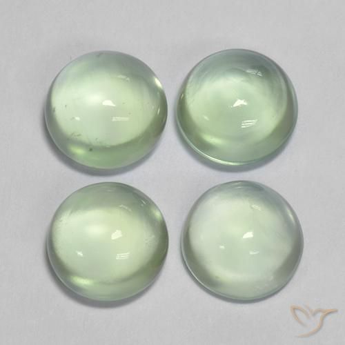 5.89ctw Natural Verde muy claro Prehnite, Redondo, Transparente