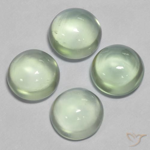 Gemas de Prehnite Verde muy claro natural de 5.89 ct, Redondo, Transparente
