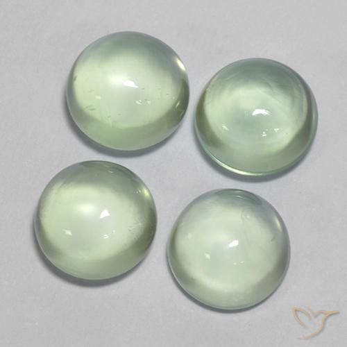 Gemas de Prehnite Verde muy claro natural de 5.89 ct, Redondo, Transparente