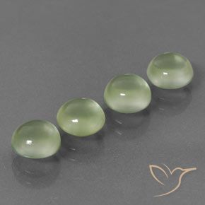 4.55ctw Natural Verde pera pálido Prehnite, Redondo, Transparente