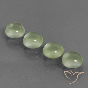 Gemas de Prehnite Verde pera pálido natural de 4.55 ct, Redondo, Transparente