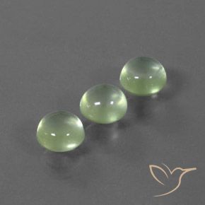 Gemas de Prehnite Verde amarillo claro natural de 4.55 ct, Redondo, Transparente