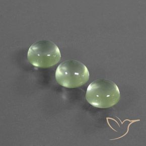 Gemas de Prehnite Verde amarillo claro natural de 4.55 ct, Redondo, Transparente