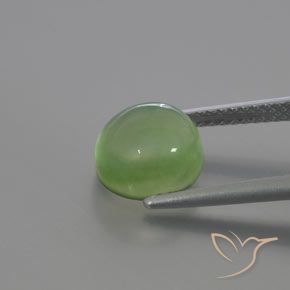 Prehnite Verde amarillento natural de 3.24 ct, Ovalada, Transparente