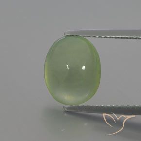 3.64ct Natural Verde medio Prehnite, Ovalada, Transparente / Translúcido