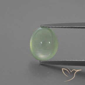 2.14ct Natural Verde muy claro Prehnite, Ovalada, Transparente / Translúcido