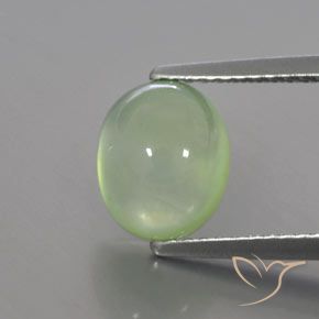 2.89ct Natural Verde lima pálido Prehnite, Ovalada, Transparente / Translúcido