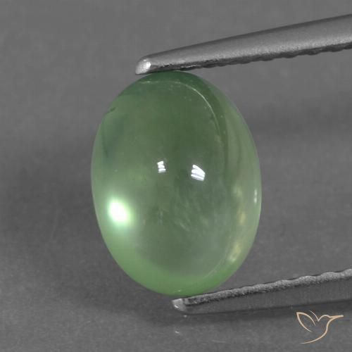 2.14ct Natural Verde medio Prehnite, Ovalada, Transparente
