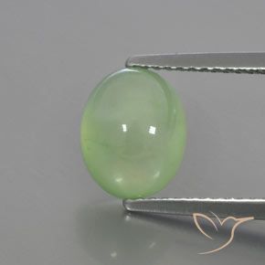 2.81ct Natural Verde lima pálido Prehnite, Ovalada, Transparente / Translúcido