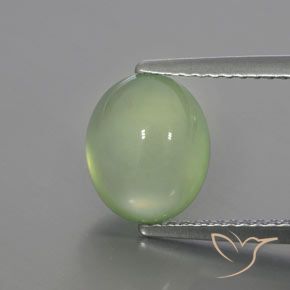 3.72ct Natural Verde lima pálido Prehnite, Ovalada, Transparente / Translúcido