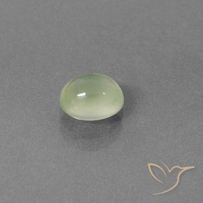 Prehnite Verde amarillo natural de 1.33 ct, Ovalada, Transparente / Translúcido