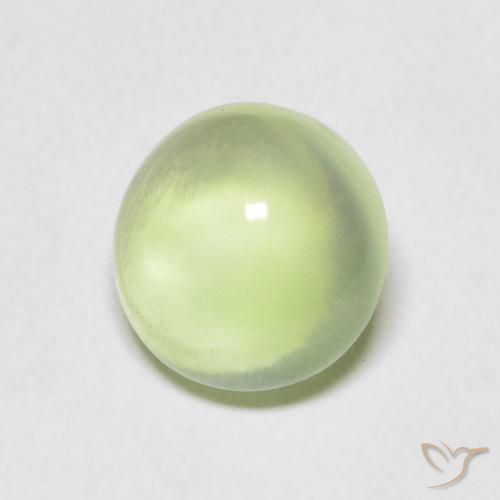 Prehnite Verde pera pálido natural de 1.50 ct, Redondo, Transparente