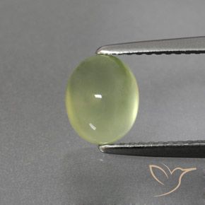 2.06ct Natural Verde pera pálido Prehnite, Ovalada, Transparente / Translúcido