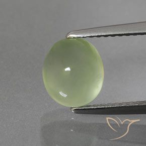 2.65ct Natural Verde pera pálido Prehnite, Ovalada, Transparente / Translúcido
