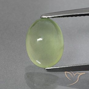 2.66ct Natural Verde amarillo Prehnite, Ovalada, Transparente / Translúcido