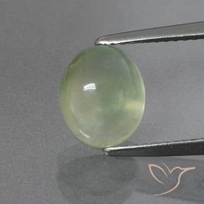 2.94ct Natural Verde pálido Prehnite, Ovalada, Transparente