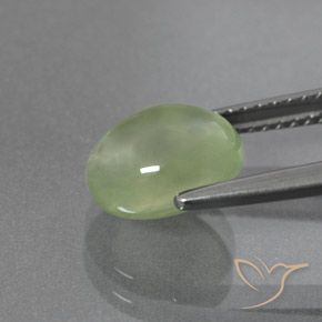 Prehnite Verde pálido natural de 2.94 ct, Ovalada, Transparente