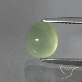 2.85ct Natural Verde pera pálido Prehnite, Ovalada, Transparente / Translúcido