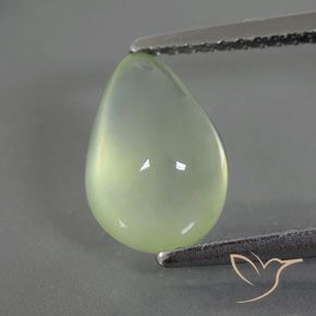 2.77ct Natural Verde pálido Prehnite, En forma de pera, Transparente / Translúcido