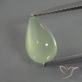 1.77ct Natural Verde pálido Prehnite, En forma de pera, Transparente / Translúcido