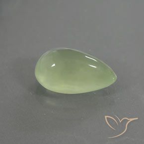 Prehnite Verde pálido natural de 1.77 ct, En forma de pera, Transparente / Translúcido