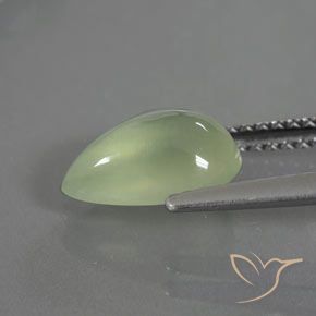 Prehnite Verde pálido natural de 1.77 ct, En forma de pera, Transparente / Translúcido