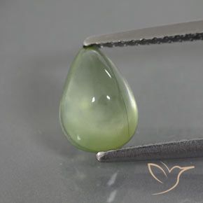 1.64ct Natural Verde pera pálido Prehnite, En forma de pera, Transparente / Translúcido