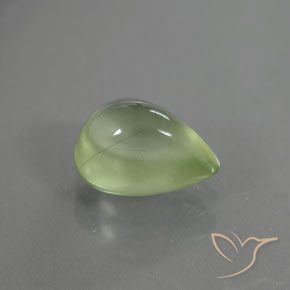 Prehnite Verde pera pálido natural de 1.64 ct, En forma de pera, Transparente / Translúcido