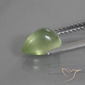 Prehnite Verde pera pálido natural de 1.64 ct, En forma de pera, Transparente / Translúcido