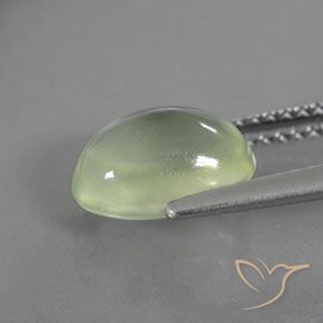Prehnite Verde pera pálido natural de 2.44 ct, Ovalada, Transparente