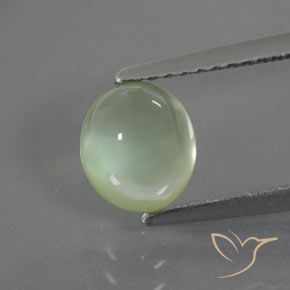 1.67ct Natural Verde pera pálido Prehnite, Ovalada, Transparente / Translúcido