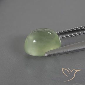 Prehnite Verde pera pálido natural de 1.67 ct, Ovalada, Transparente / Translúcido