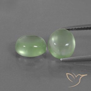 4.98ctw Natural Verde amarillo claro Prehnite, Ovalada, Transparente