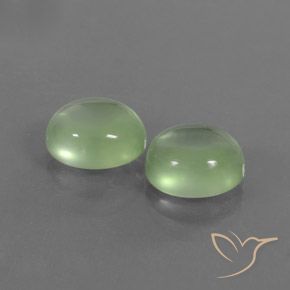 Gemas de Prehnite Verde amarillo claro natural de 4.98 ct, Ovalada, Transparente