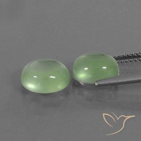 Gemas de Prehnite Verde amarillo claro natural de 4.98 ct, Ovalada, Transparente