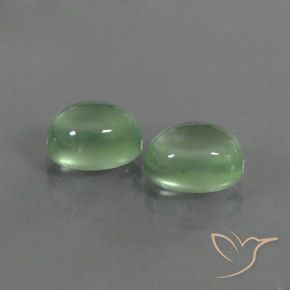 Gemas de Prehnite Verde cálido natural de 4.98 ct, Ovalada, Transparente