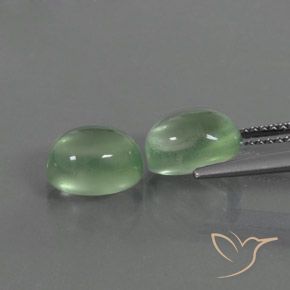 Gemas de Prehnite Verde cálido natural de 4.98 ct, Ovalada, Transparente