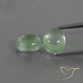 3.82ctw Natural Verde cálido Prehnite, Ovalada, Transparente